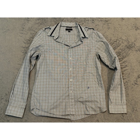 Guess Other - Guess Shirt Mens Large Blue Gray Long Sleeve Button Up Gingham Check Casual